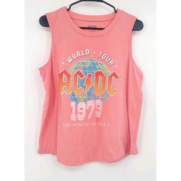 AC/DC Retro Highway To Hell Oversized Tank Top Women's Size Small - Picture 1 of 3